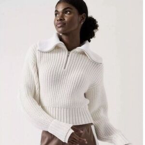 Athleta Alder Chunky Knit Crop Sweater